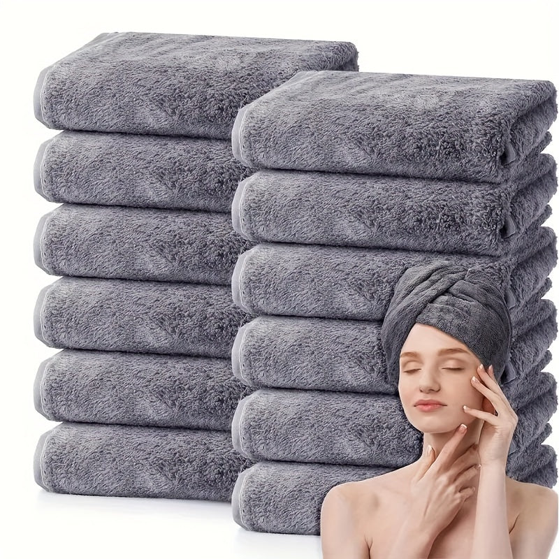 Set of 6/8/10 Ultra Soft Absorbent Cotton Hand Towels for Bathroom Gym Shower Spa