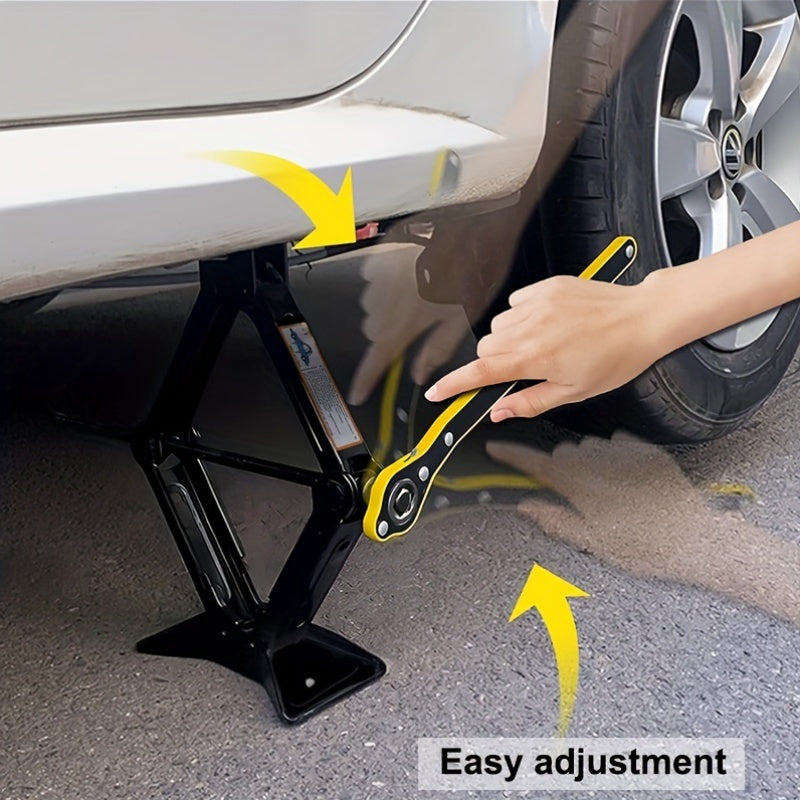 Тяжёлая стальная опора для автомобильного домкрата 2 тонны регулируемая подъёмная чёрная