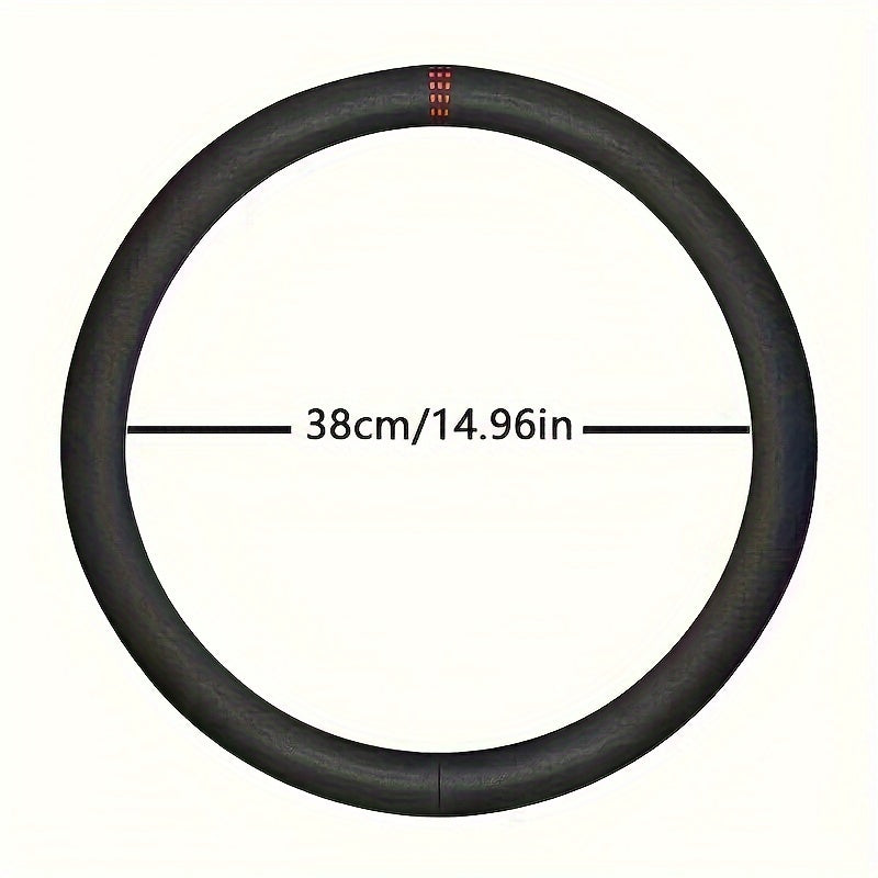 Universal Non-Slip Suede D-Shaped Steering Wheel Cover Breathable Sweat-Absorbent