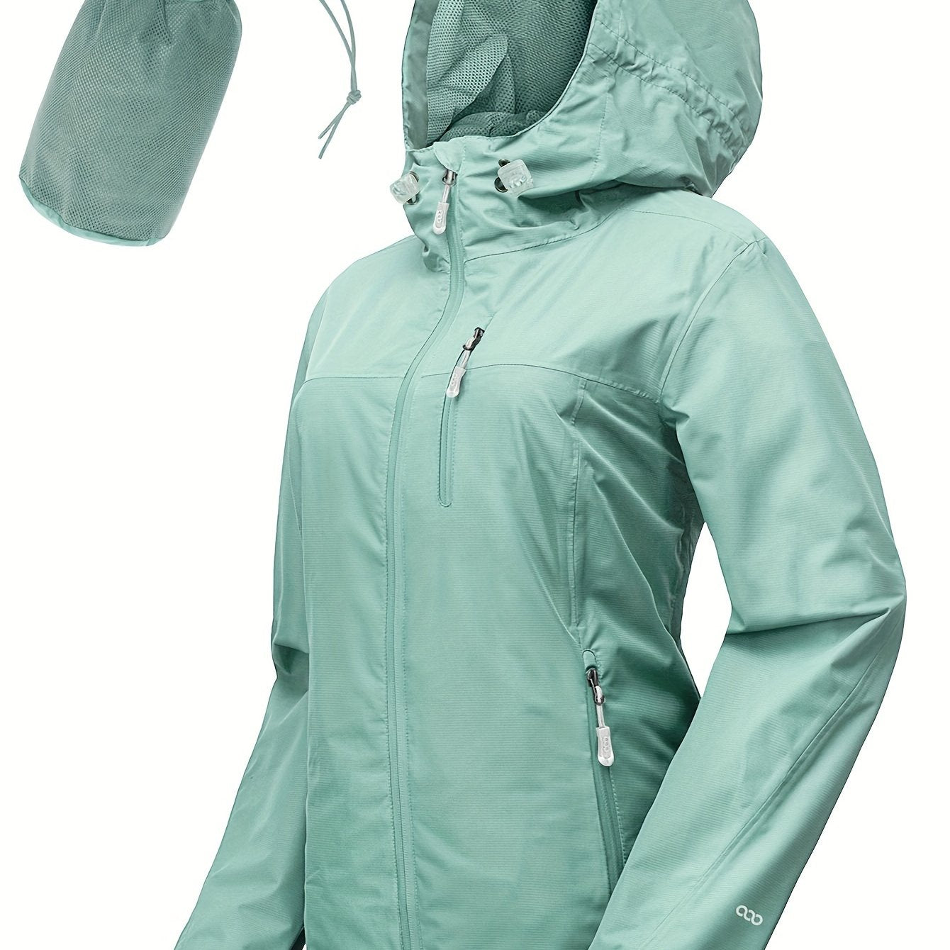 Women's Packable Lightweight Windbreaker Jacket with Hood and Inner Pocket