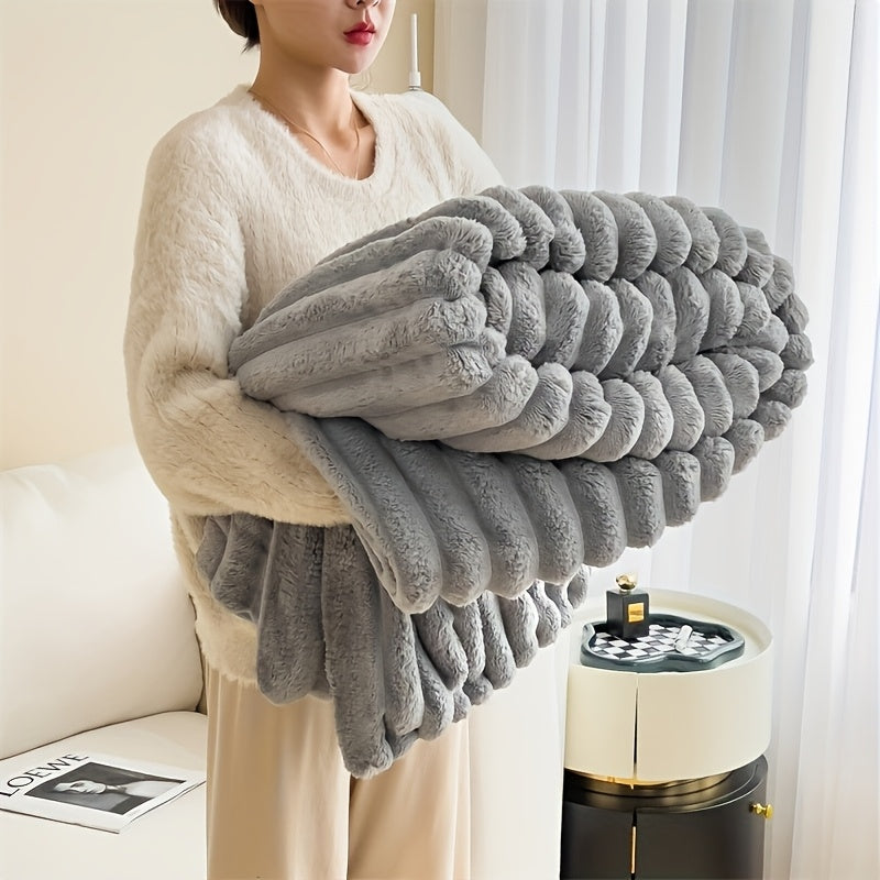 Faux Fur Throw Blanket Double-Sided Soft Warm Plush Couch Bed All-Season