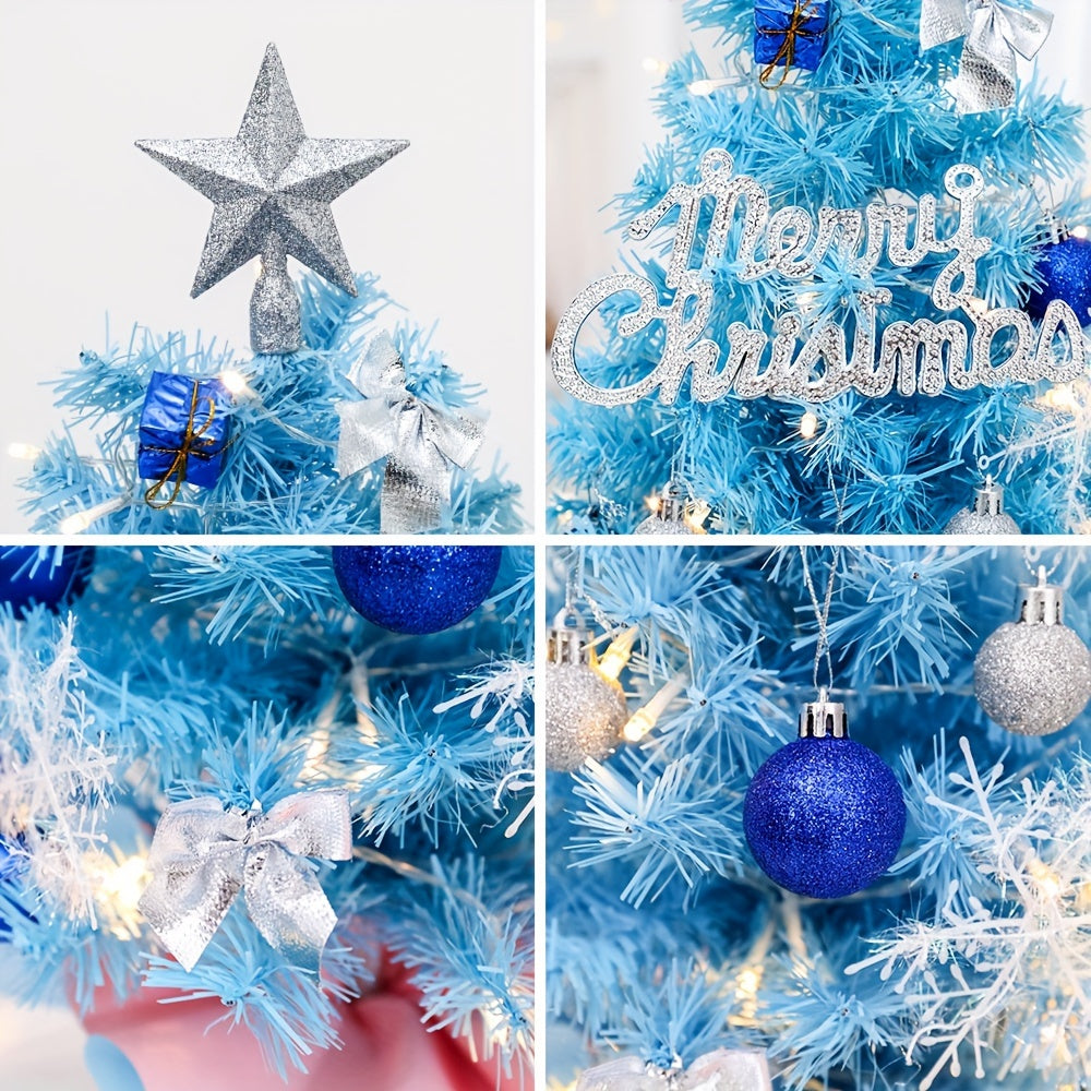 Pink Blue Christmas Tree 59.94cm PVC Holiday Decoration Reusable Gift