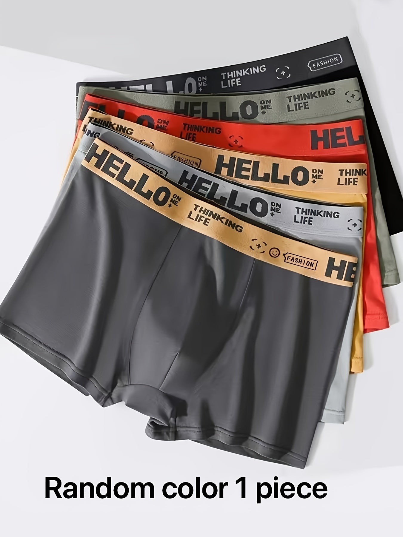 Men's Cotton Boxers Shortie Breathable Solid Colors Elastic Waist for Casual Sports