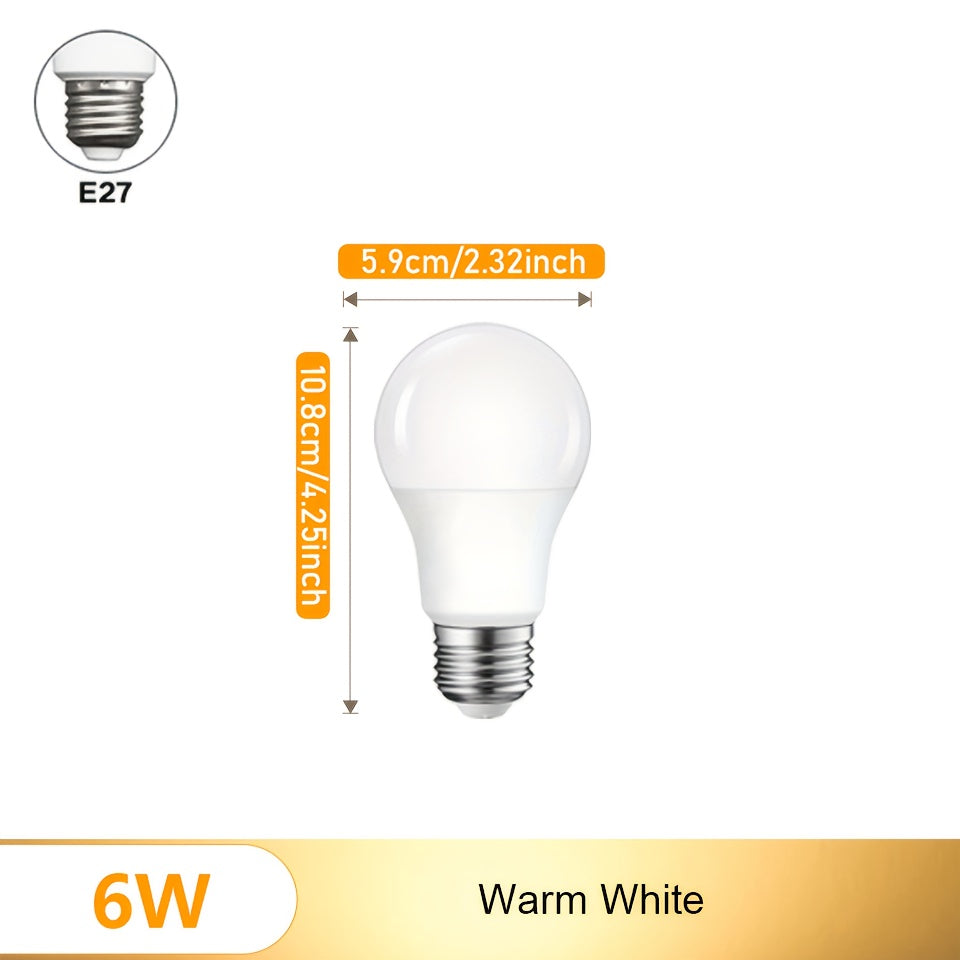 3-Pack 6W E27 LED Light Bulbs with Motion Sensor Indoor Home Lighting Warm White Cold White