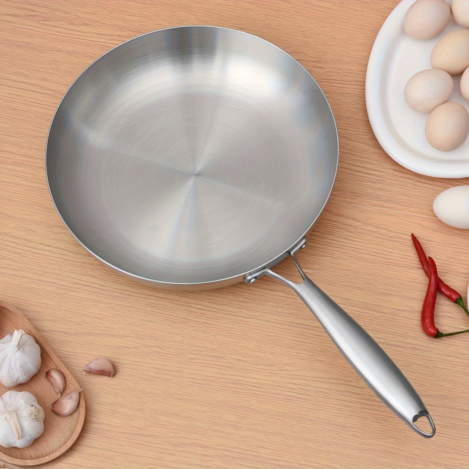 Stainless Steel Non-Stick Frying Pan Tri-Ply Induction Safe Dishwasher Safe 10 Inch