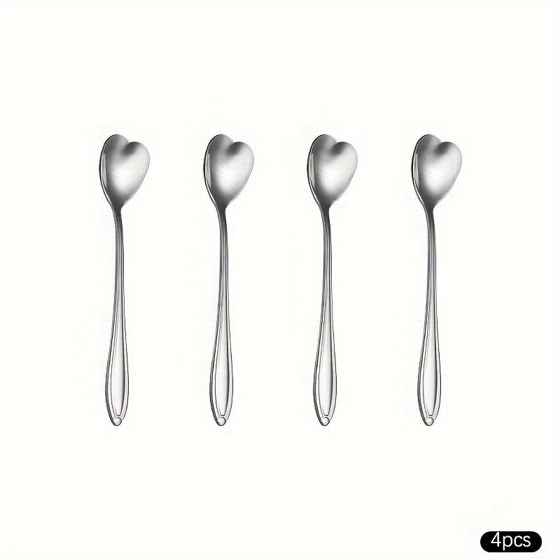 Valentine's Day Couple Love Ice Spoon Set Stainless Steel 4 or 8 Piece Kitchen Utensils