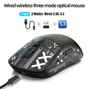 Wireless Gaming Mouse RGB Lighting USB-C 3 DPI Settings Right-Handed Plug and Play