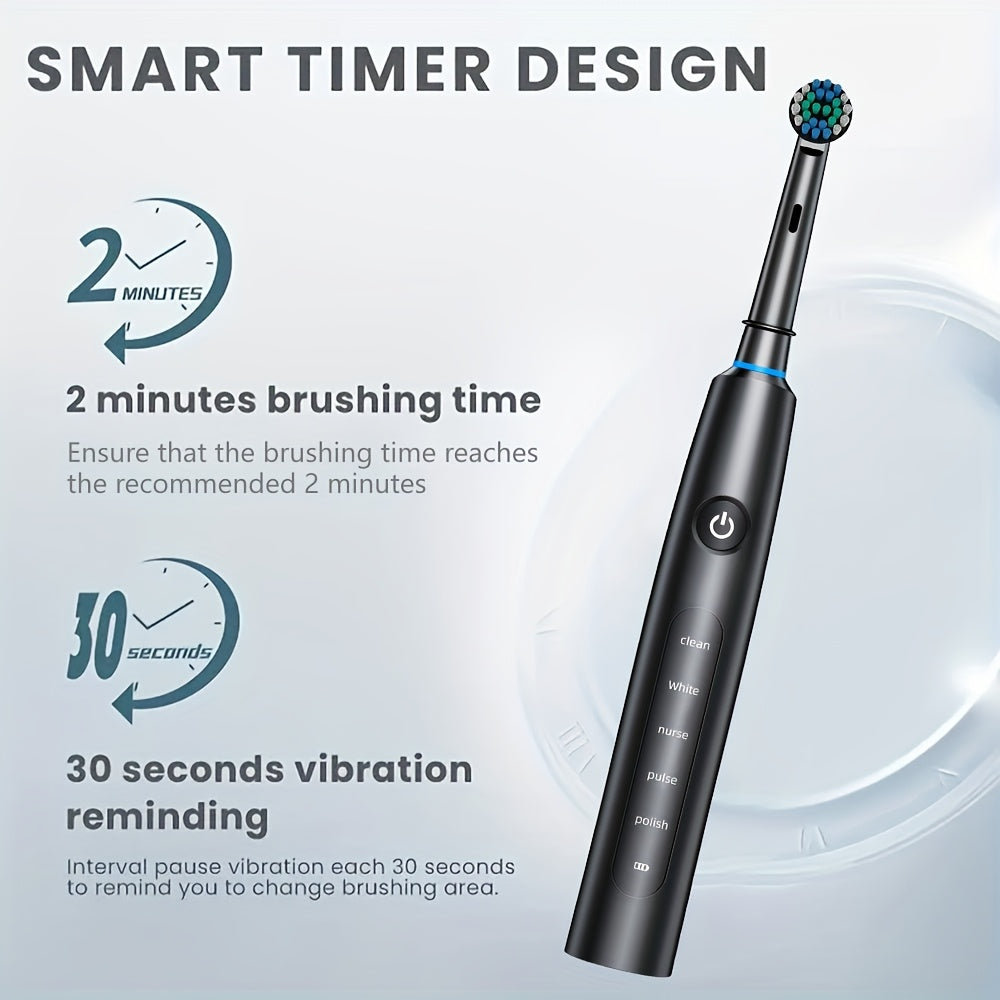 Electric Toothbrush Set for Family and Travel with 16 Brush Heads and 5 Modes