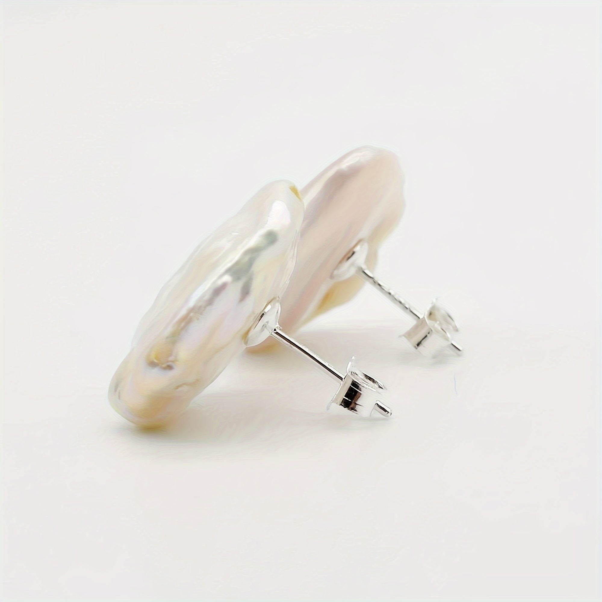 Women’s Baroque Pearl Earrings Natural Freshwater Silver Plated Elegant Gift