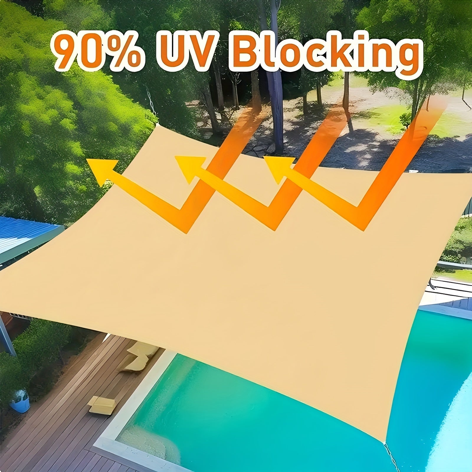 Waterproof Outdoor Sunshade Awning for Patio Garden Balcony Railing Protection Yellow