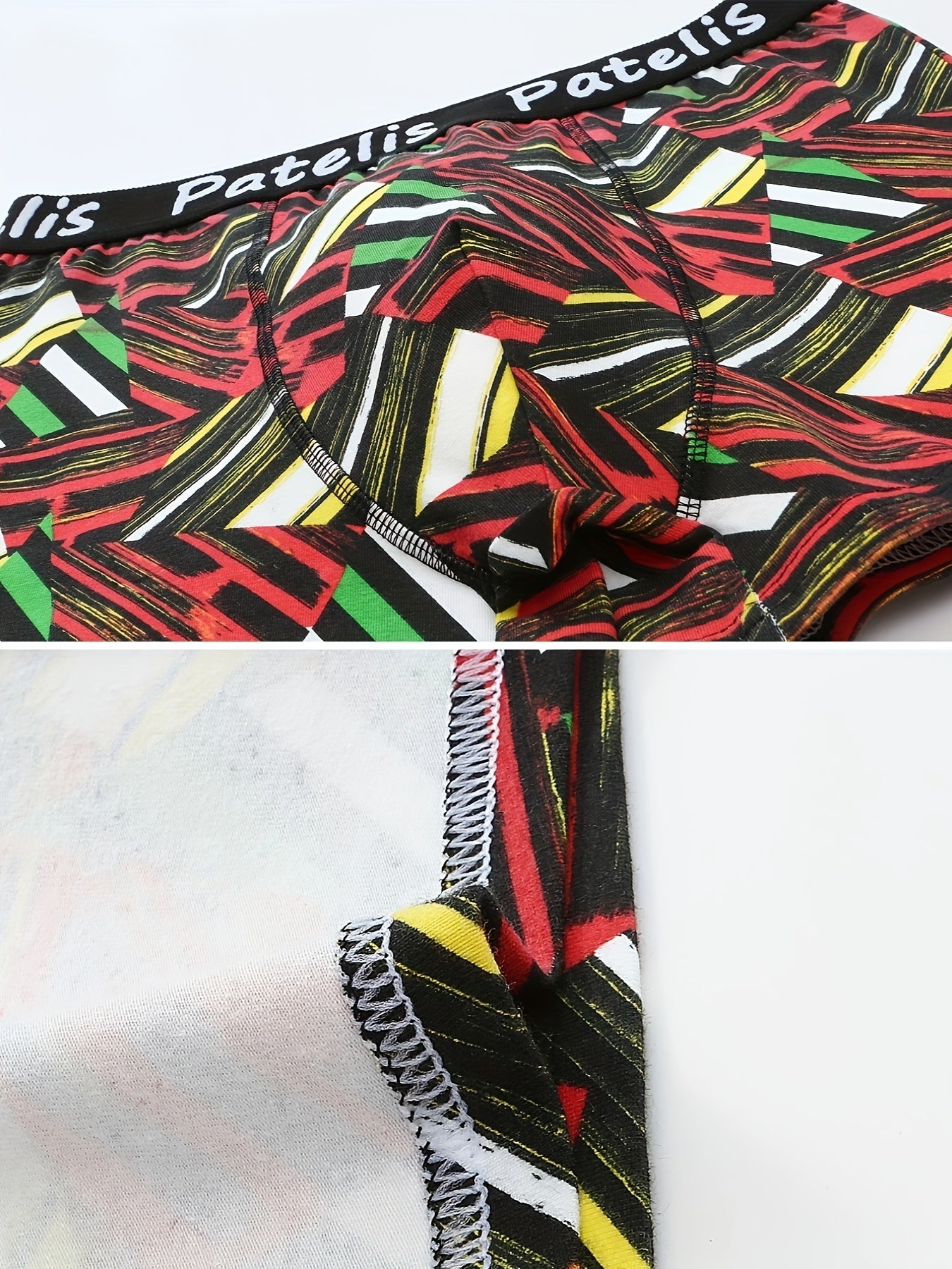 Men's Plus Size Boxer Briefs 4 Pack Breathable Quick Dry Cotton Geometric