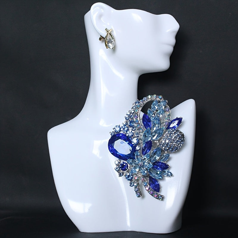 High-End Rhinestone Flower Lapel Pin for Women's Clothing Accessories