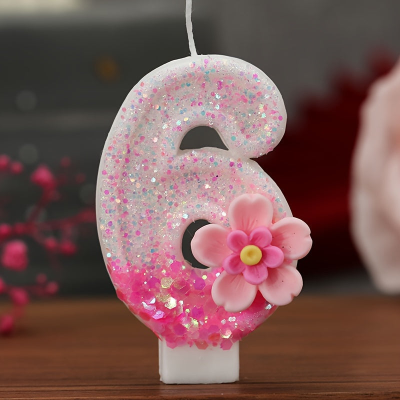 Pink Floral Cake Topper for Parties and Celebrations