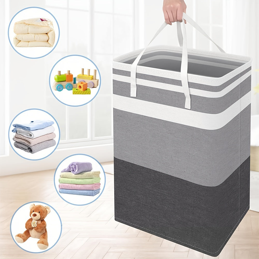 Grey Laundry Basket with Waterproof Waterproof and Freestanding Design 75L Capacity