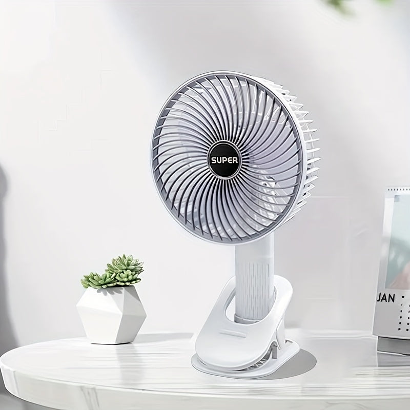 USB-Powered Foldable Mini Desk Fan Portable Adjustable Quiet Lightweight Cooling