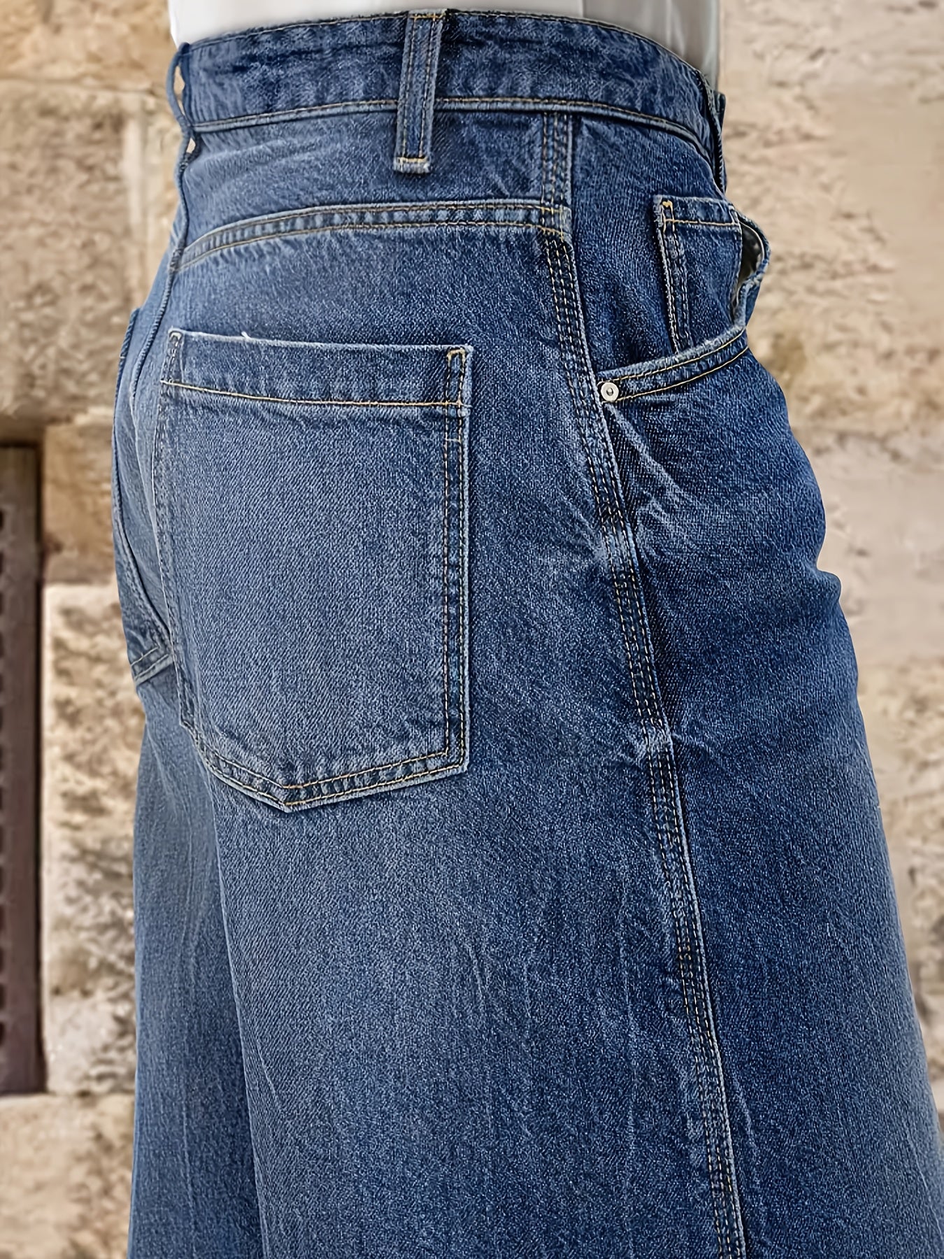 Plus Size Women's Stretch Denim Bermuda Shorts Mid-Rise Pockets Solid