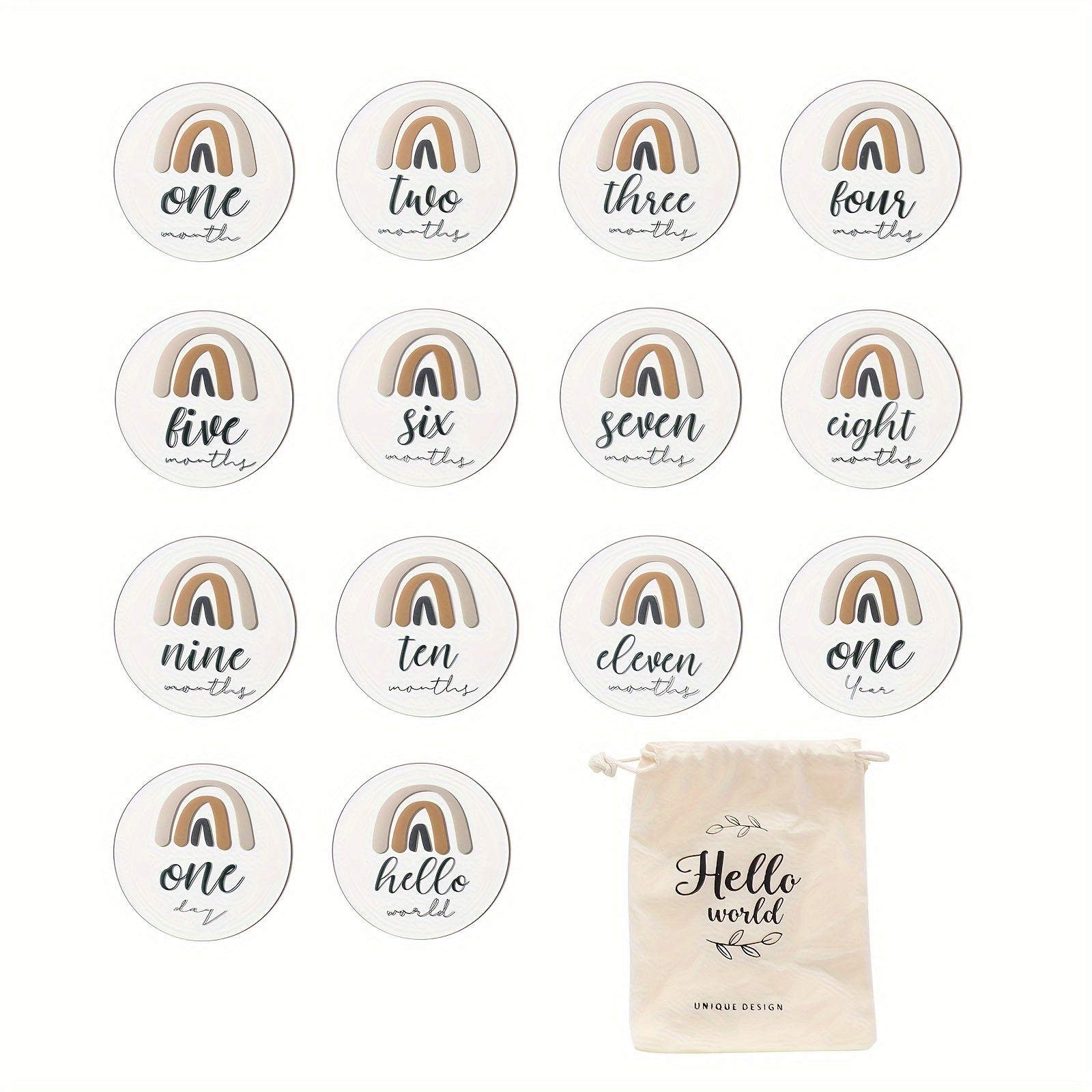 Acrylic Milestone Cards for Birth and Growth Records Set for Photography