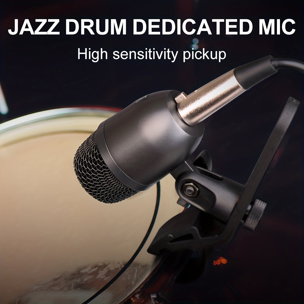 7pcs Wired Dynamic Microphone Kit for Drums All-Metal Construction for Stage Use