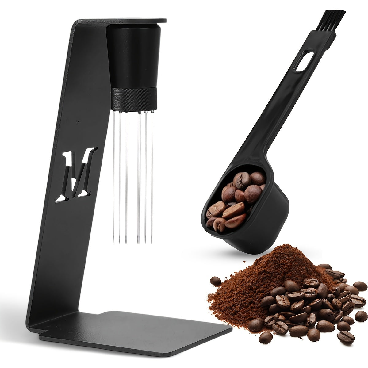 Stainless Steel Espresso taqsimlash asbobi, sozlanadigan diapazon va metall stand bilan