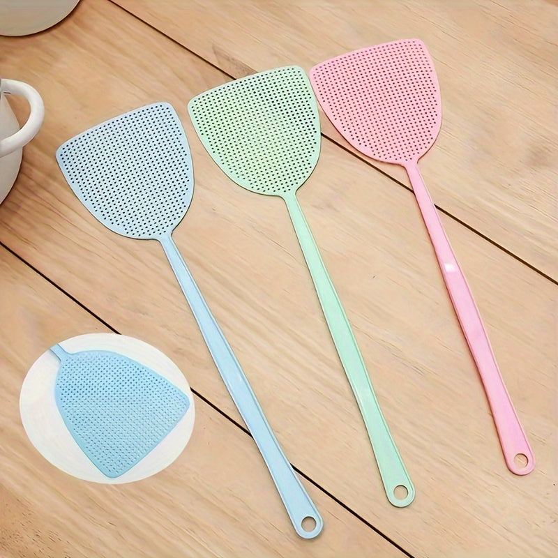 3 Pack Plastic Fly Swatters Long Handle Mosquito Pest Control Household Essentials