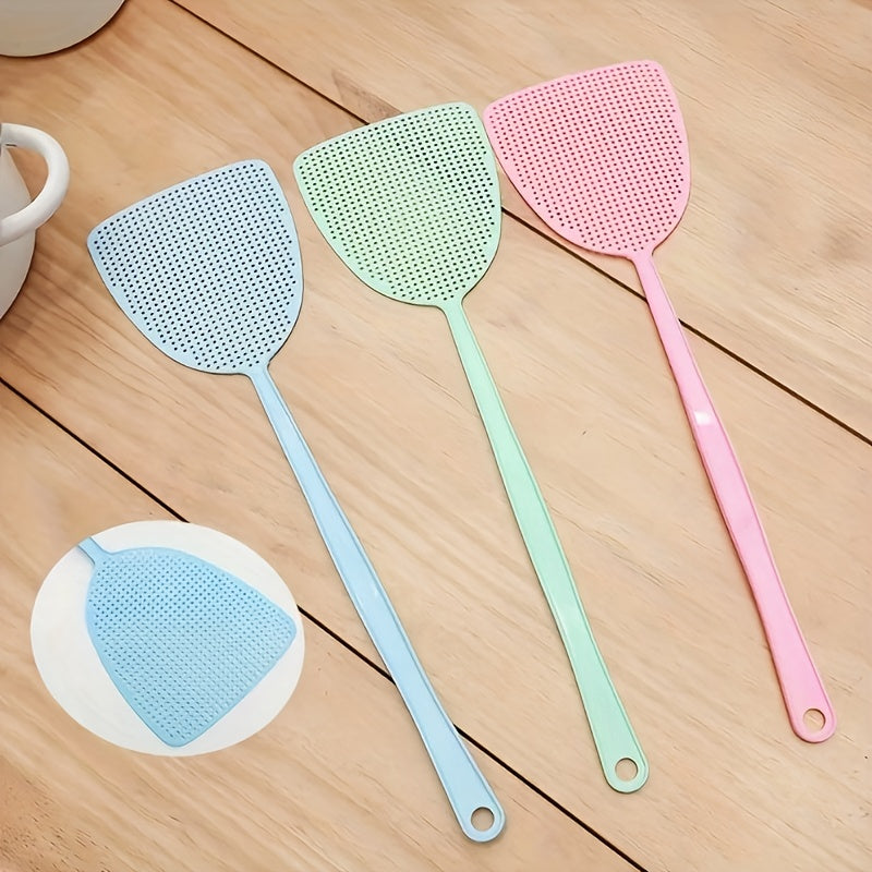 3 Pack Plastic Fly Swatters Long Handle Mosquito Pest Control Household Essentials