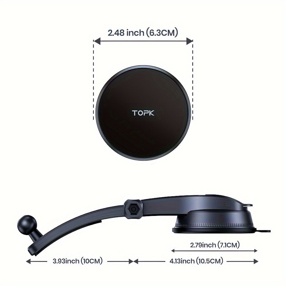 Magnitli avtomobil telefon uchun o'rnatish, sozlanadigan gorizontal va vertikal, bitta qo'l uchun tutqich, iPhone uchun