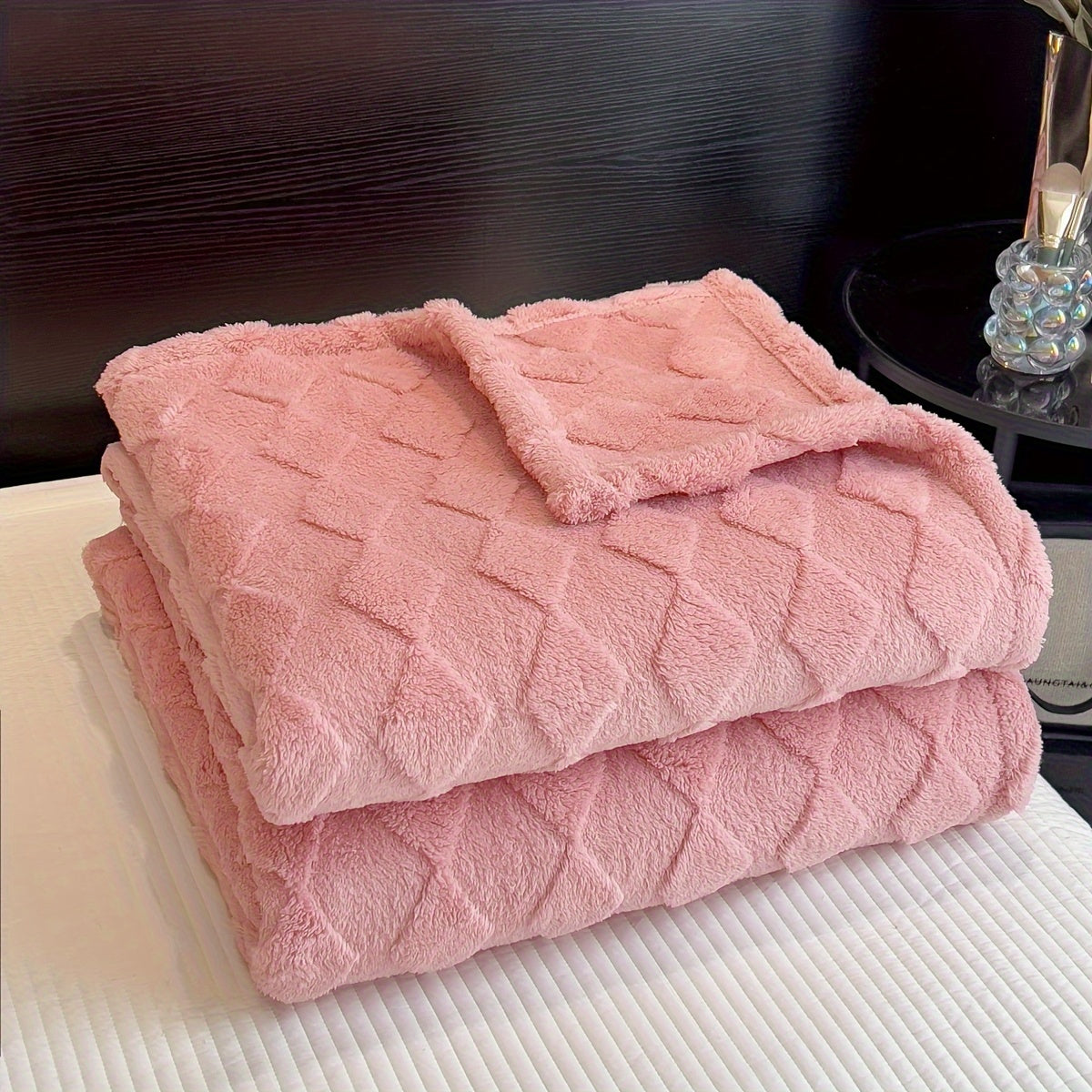 Double-Sided Taffeta Diamond-Quilted Throw Blanket Thick Warm All Seasons