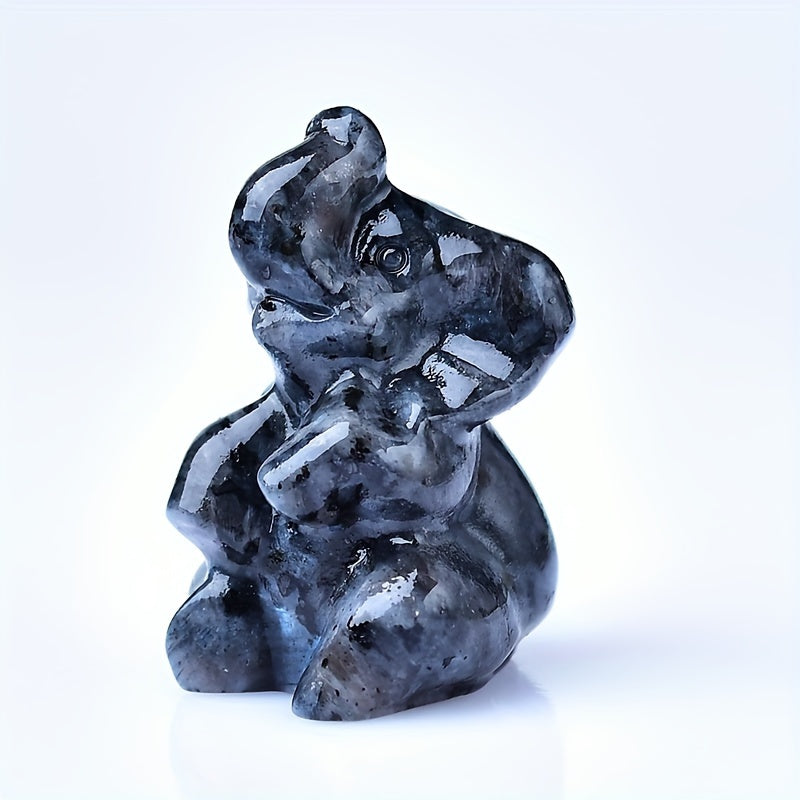 Natural Quartz Elephant Figurine for Tabletop Decor and Gift