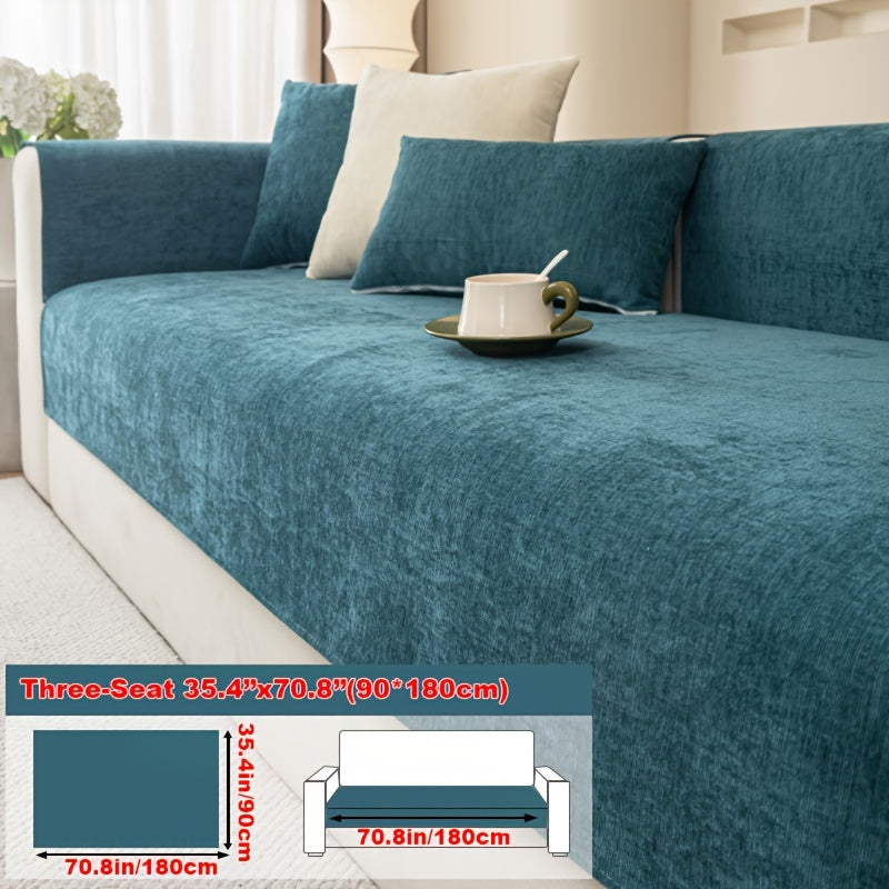 Chenille Sofa Cover for Armchairs and 4-Seater Sofas Pet-Friendly Non-Slip Machine Washable