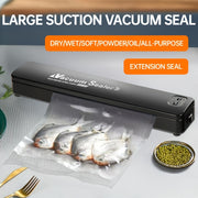 Máquina selladora automática de vacío para conservación de alimentos 50 bolsas compacta negra