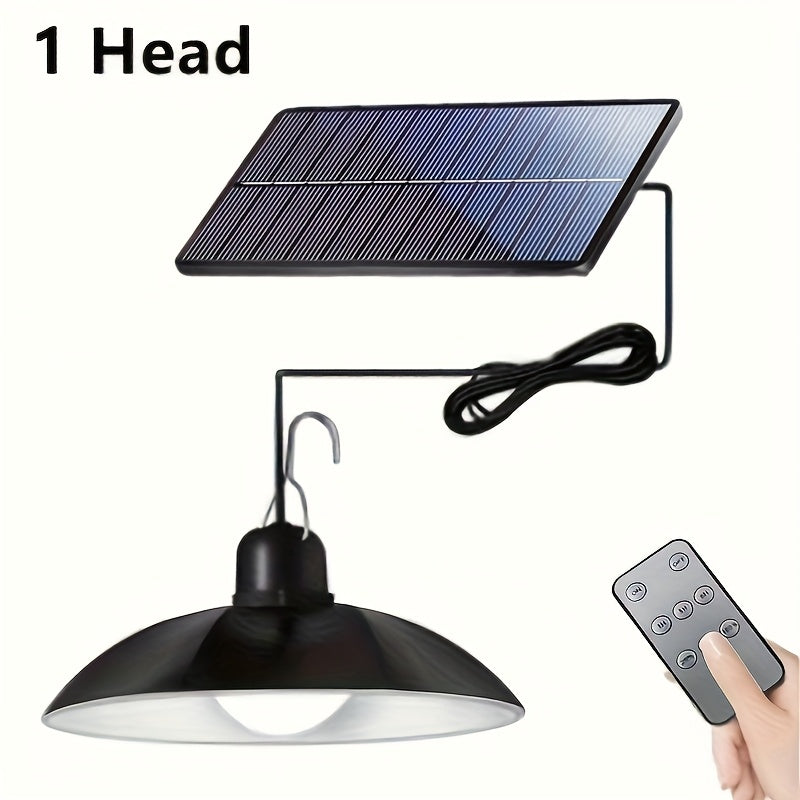 Наружный солнечный подвесной свет с двумя головками LED для кемпинга на автофургоне, украшение для патио