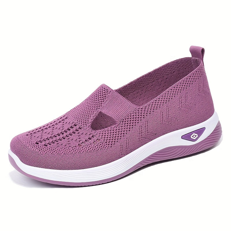 Ladies Hollow Breathable Sports Shoes Casual Lightweight Flat Walking Shoes