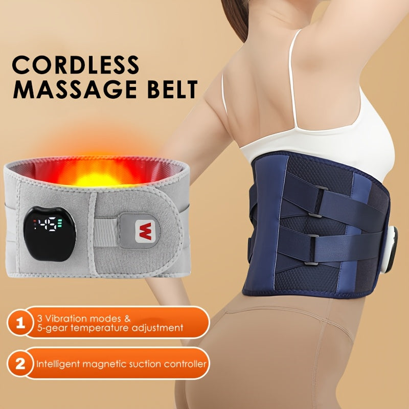 Cordless Heating Waist Massager with Heat and 3 Vibration Levels