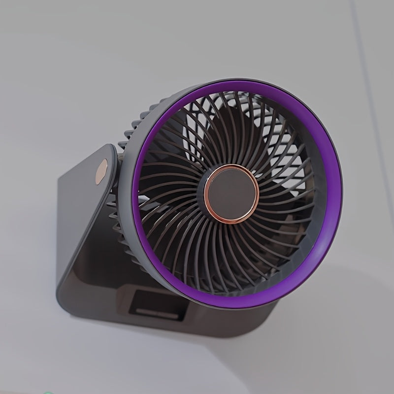 USB Table Fan with Turbo Speed, 5 Settings, Timer, Indoor Outdoor Use