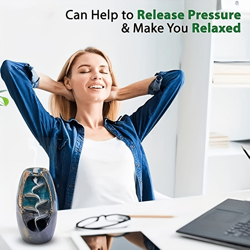 108pcs Waterfall Incense Cones with Tea Smoke Fragrance for Aromatherapy