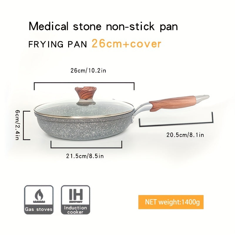 Cornstone Non-Stick Flat Bottom Pot with Lid and Tempered Glass Cover for Home Cooking