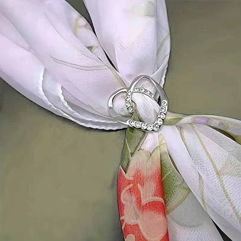 Women Alloy Button Clips 15pcs Rhinestone Hollow T-Shirt Accessories