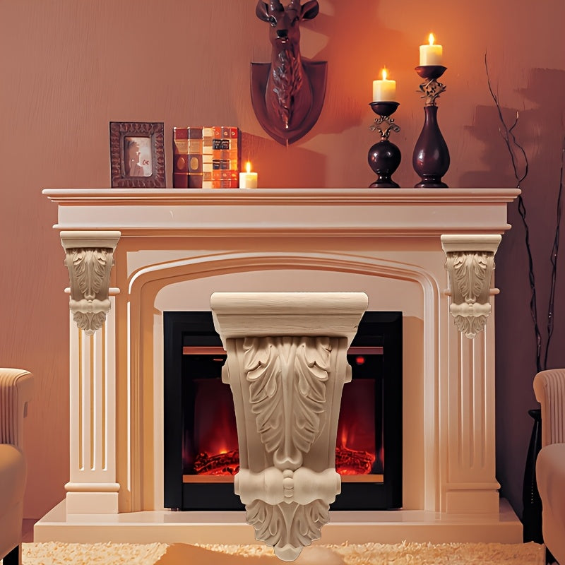 1 dona bezakli yog'och korbel, hashamatli uslubda, fransuz evropacha dizayni bilan. Ushbu murakkab pechka manteli raf braket, uy bezatishiga nafislik qo'shadigan chiroyli kesma yog'och ustun ornamentidir.