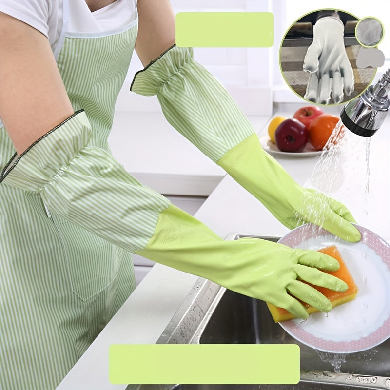 Thermal Waterproof Kitchen Gloves with Velvet Lining Non-Slip for Housework