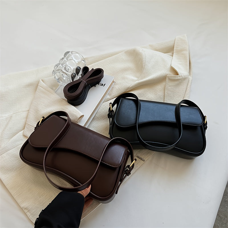 Черная сумка через плечо из искусственной кожи с регулируемым ремнем для повседневного и официального использования