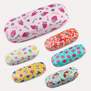 Hard Shell Portable Eyeglasses Case with Fruit Flower Design for Men and Women