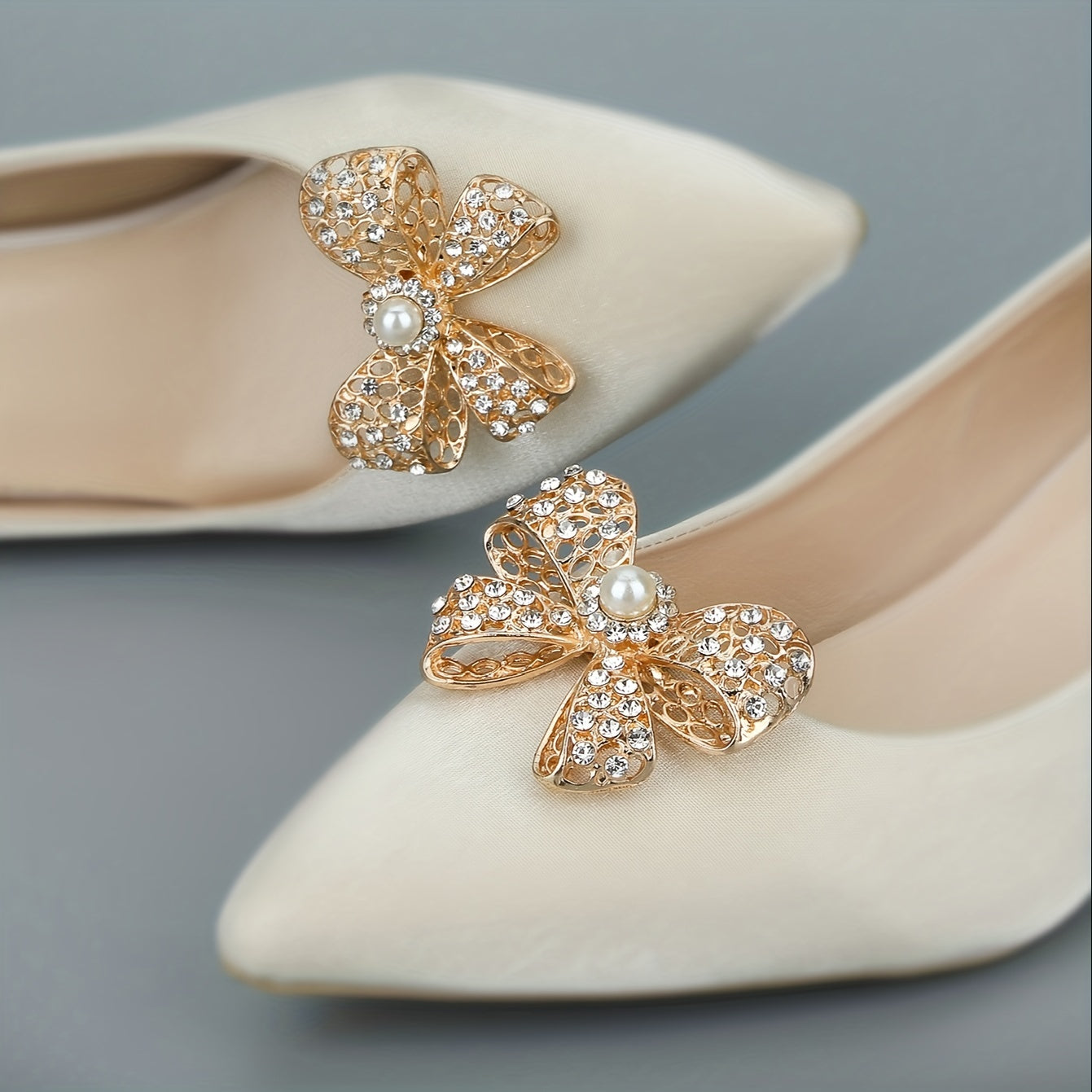 Women's Detachable Bowknot Shoe Buckles for High Heels Decoration