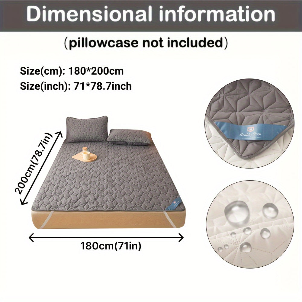 Водонепроницаемый стеганый защитный матрасник на 1 предмет (наволочка не включена), дышащая подкладка с эластичными ремнями для покрытия кровати, нескользящий топпер для всех сезонов, идеально подходит для Ид аль-Адха