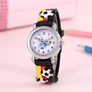 Children's Cartoon Football Watch for Kids, Silicone Strap, Non-Waterproof, Battery Powered