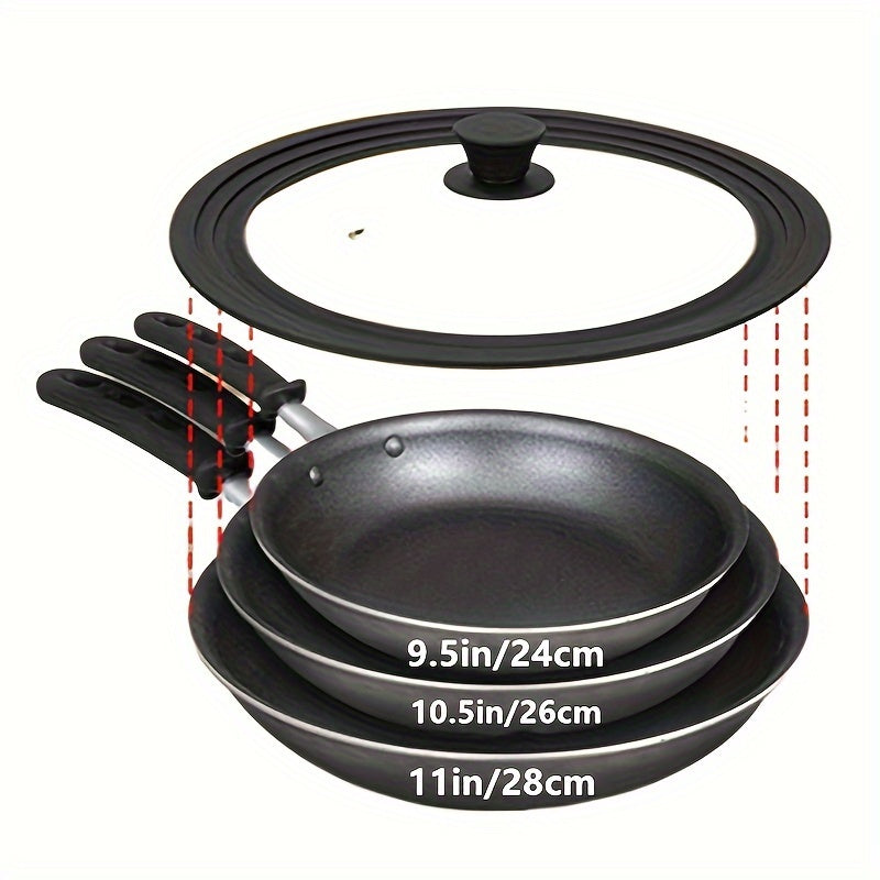 Tempered Glass Cookware Lid with Silicone Ring for 15.24cm-33.02cm Pans