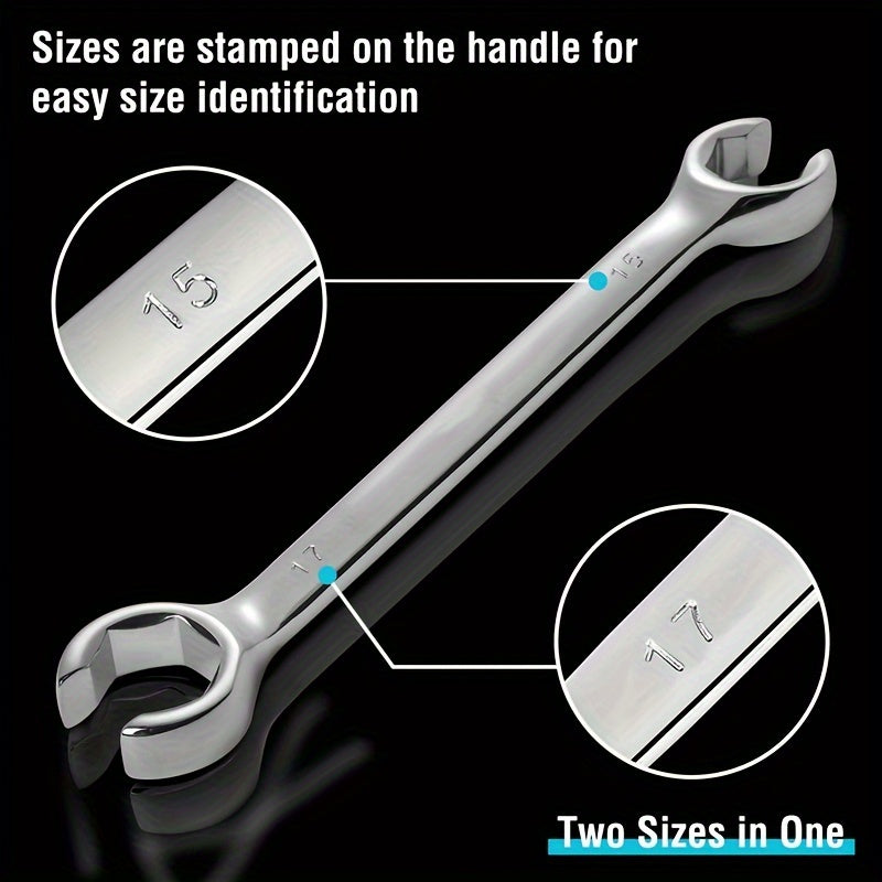 Juego de 4 llaves de vaso con extremo desplazado, acero CR-V, métrico 9-17mm