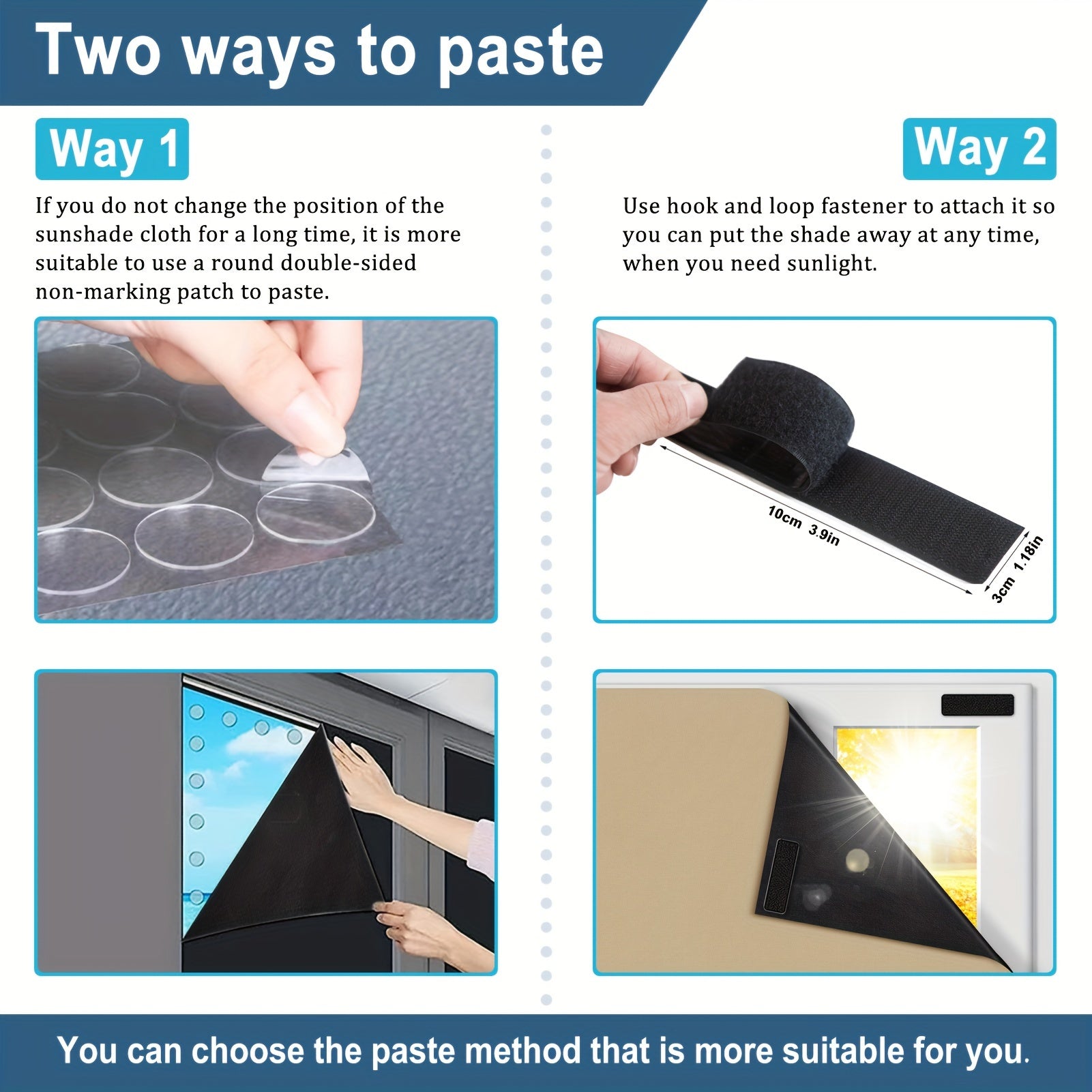 Cortina opaca inalámbrica y portátil con respaldo adhesivo para dormitorio y sala