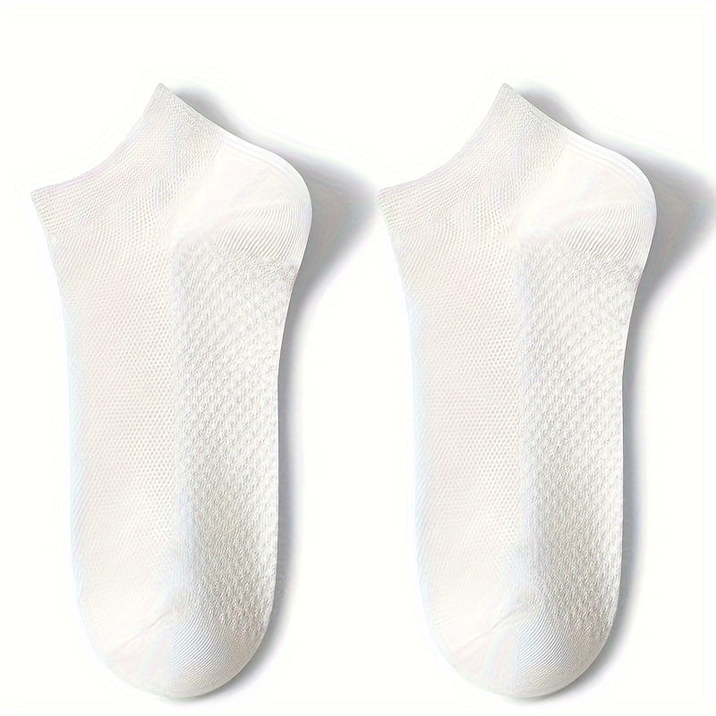 Paquete de 5 calcetines de malla para tobillo para hombre, resistentes al olor, que absorben el sudor y en tallas grandes