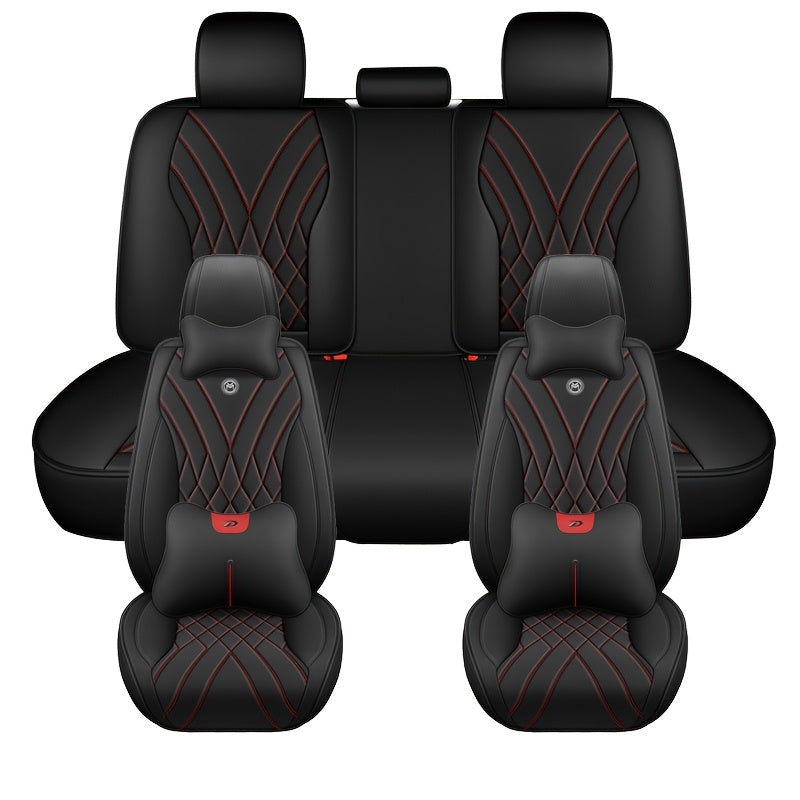 Fundas de asiento de coche de cuero sintético transpirable de ajuste universal para vehículos de pasajeros