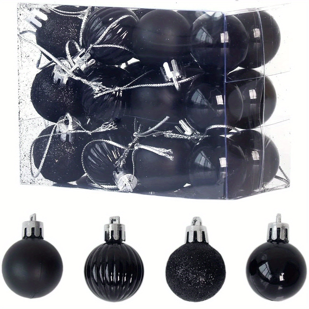 Small Christmas Tree Ornaments 24 Pack Decorative Balls for Holiday Decoration